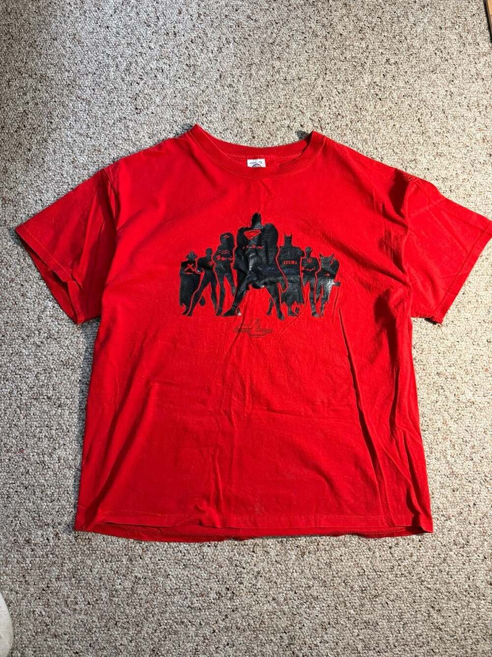 Vintage 2002 Justice League Animated Series Red Graphic T-Shirt XL - Picture 2 of 7